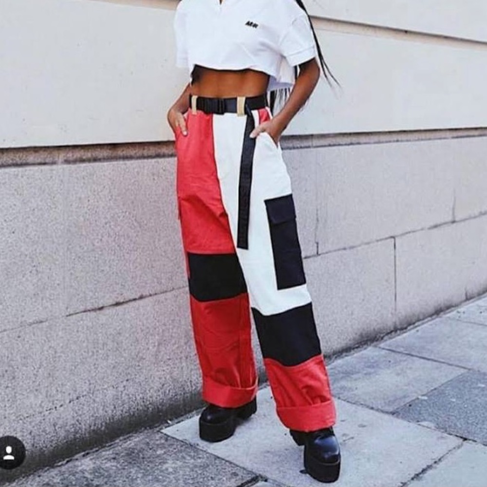 Mistress Rocks Red White & Black Techno trousers